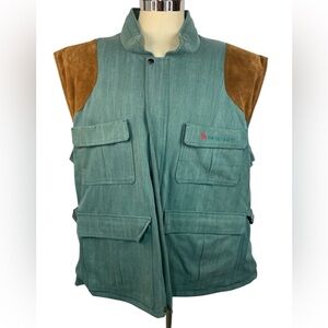 Gary Nesse The Ultimate Green and Brown Lined Hunting Shooting Vest Men’s 5XL